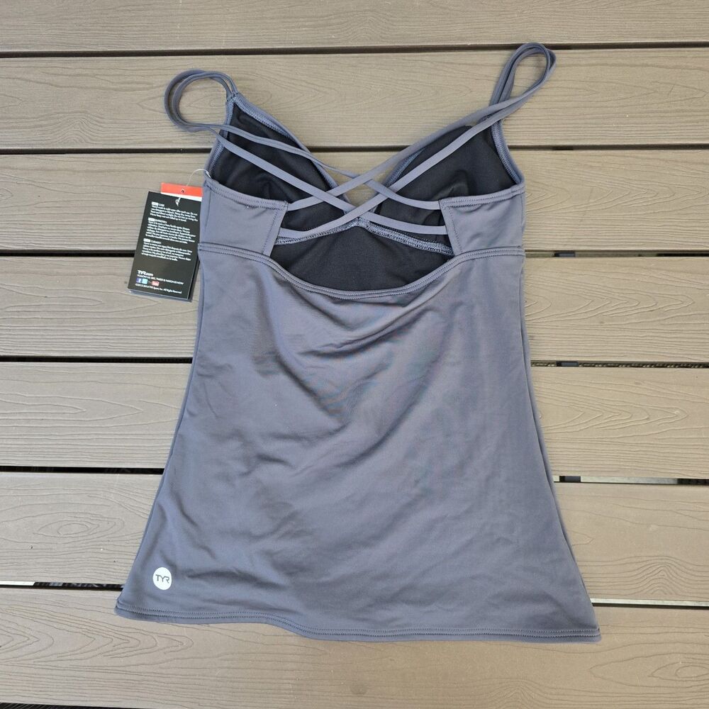TYR Durafast Womens Solid Grey Brooke Tank & Edessa Boyshorts Grey Size S New - Picture 3 of 6